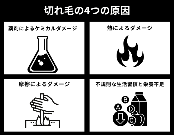 切れ毛の4つの原因