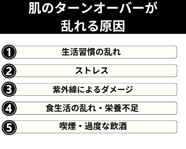 肌のターンオーバーが乱れる原因