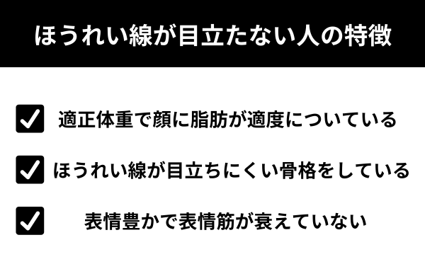 ほうれい線が目立たない人の特徴が分かる画像