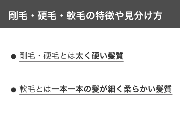 剛毛・硬毛・軟毛の特徴や見分け方
