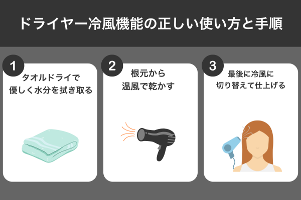 ドライヤー冷風機能の正しい使い方と手順