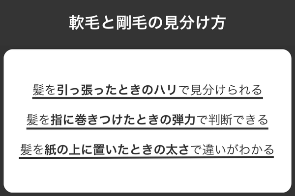 軟毛と剛毛の見分け方