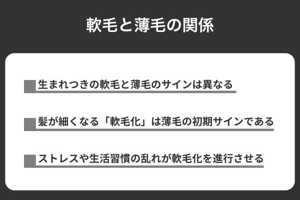 軟毛と薄毛の関係