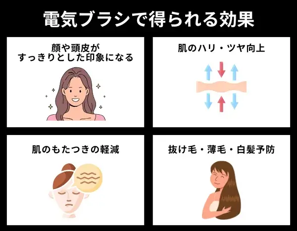 電気ブラシで得られる効果が分かる画像