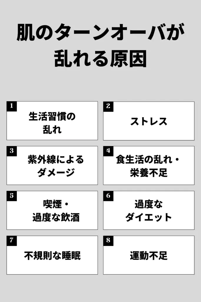 肌のターンオーバーが乱れる原因が分かる画像