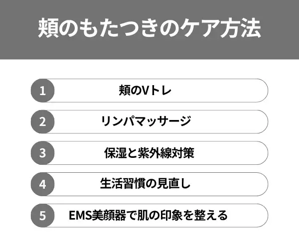 頬のもたつきのケア方法が分かる画像