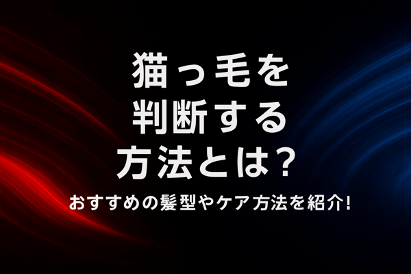 猫っ毛を判断する方法とは？おすすめの髪型やケア方法を紹介！