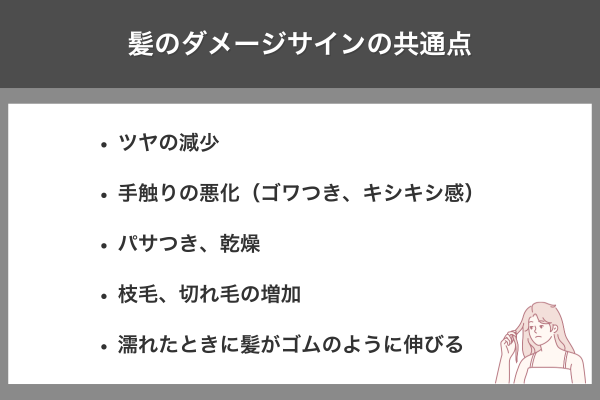 髪のダメージサインの共通点