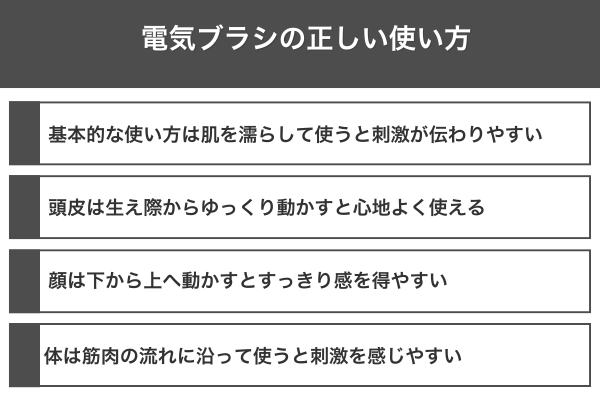 電気ブラシの正しい使い方