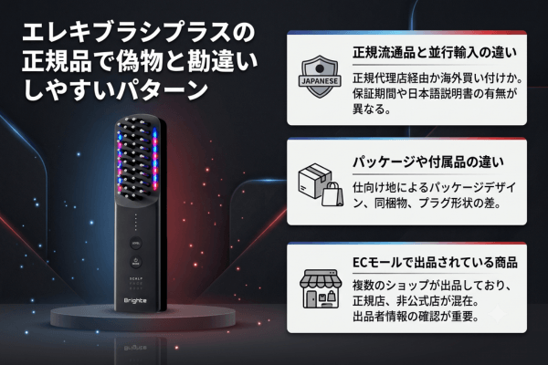 エレキブラシプラスの正規品で偽物と勘違いしやすいパターン