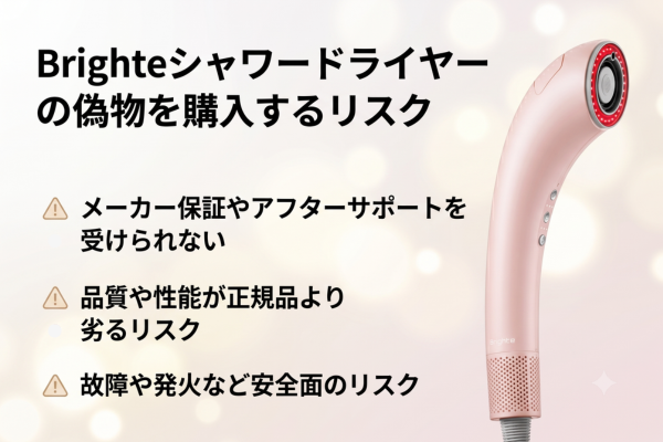 Brighteシャワードライヤーの偽物を購入するリスク