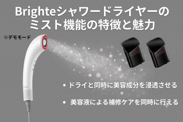 Brighteシャワードライヤーのミスト機能の特徴と魅力