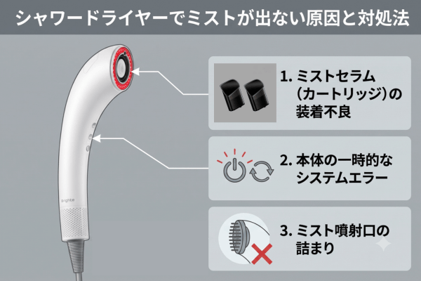 シャワードライヤーでミストが出ない原因と対処法