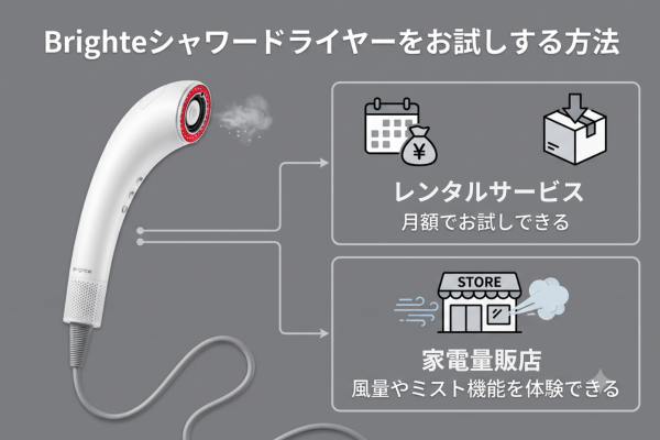 Brighteシャワードライヤーをお試しする方法